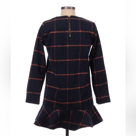 Blue and orange long sleeved drop waist dress, size med - Picture 2 of 8